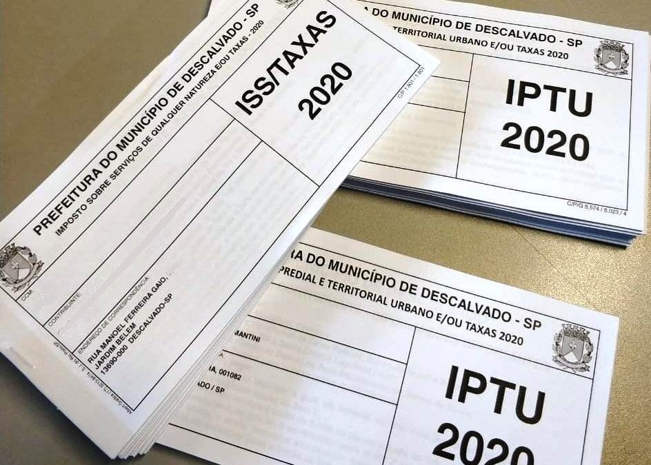 Prefeitura de Descalvado prorroga prazo para pagamento do IPTU e ISSQN de 2020